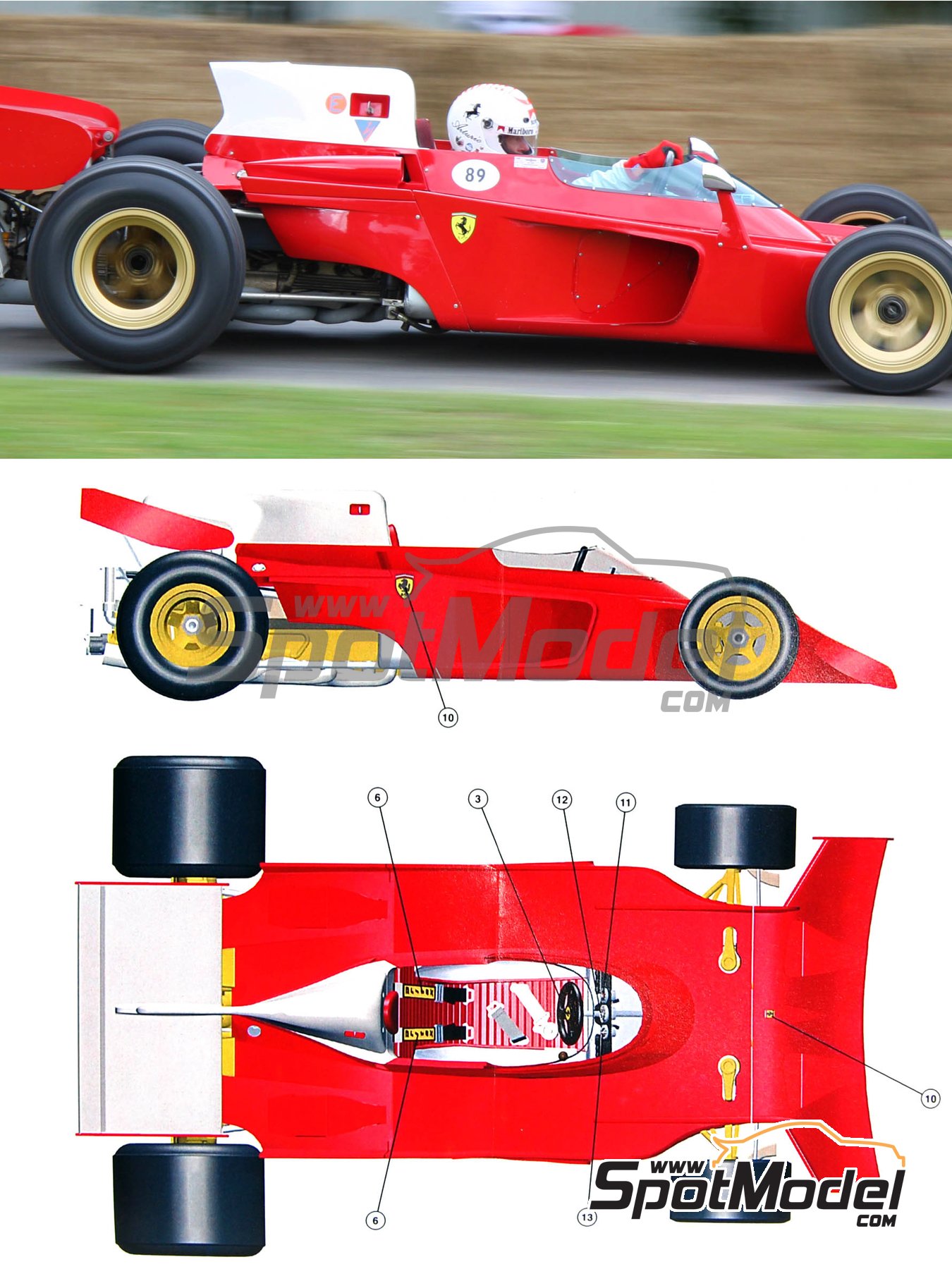 Ferrari 312B3 Spazzaneve - Press version 1972. Car scale model kit in 1/43  scale manufactured by Tameo Kits (ref. TMK387)